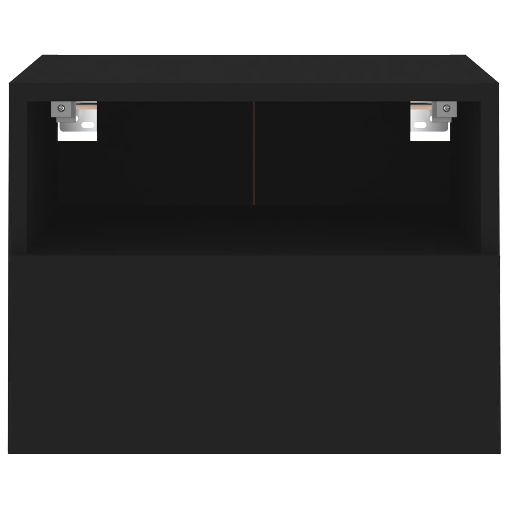 Wall TV cabinets, 2 pcs., black, 40x30x30cm, wood