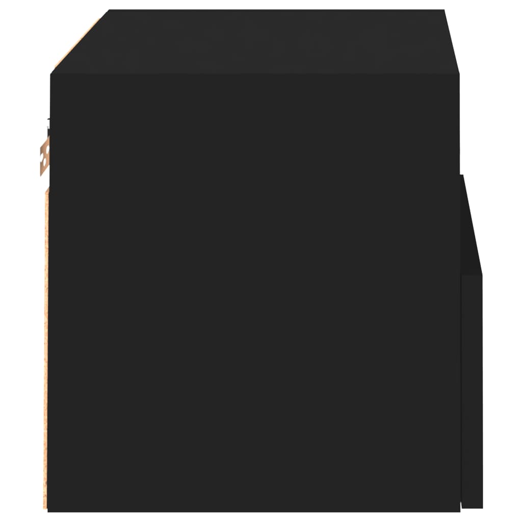 Wall TV cabinets, 2 pcs., black, 40x30x30cm, wood