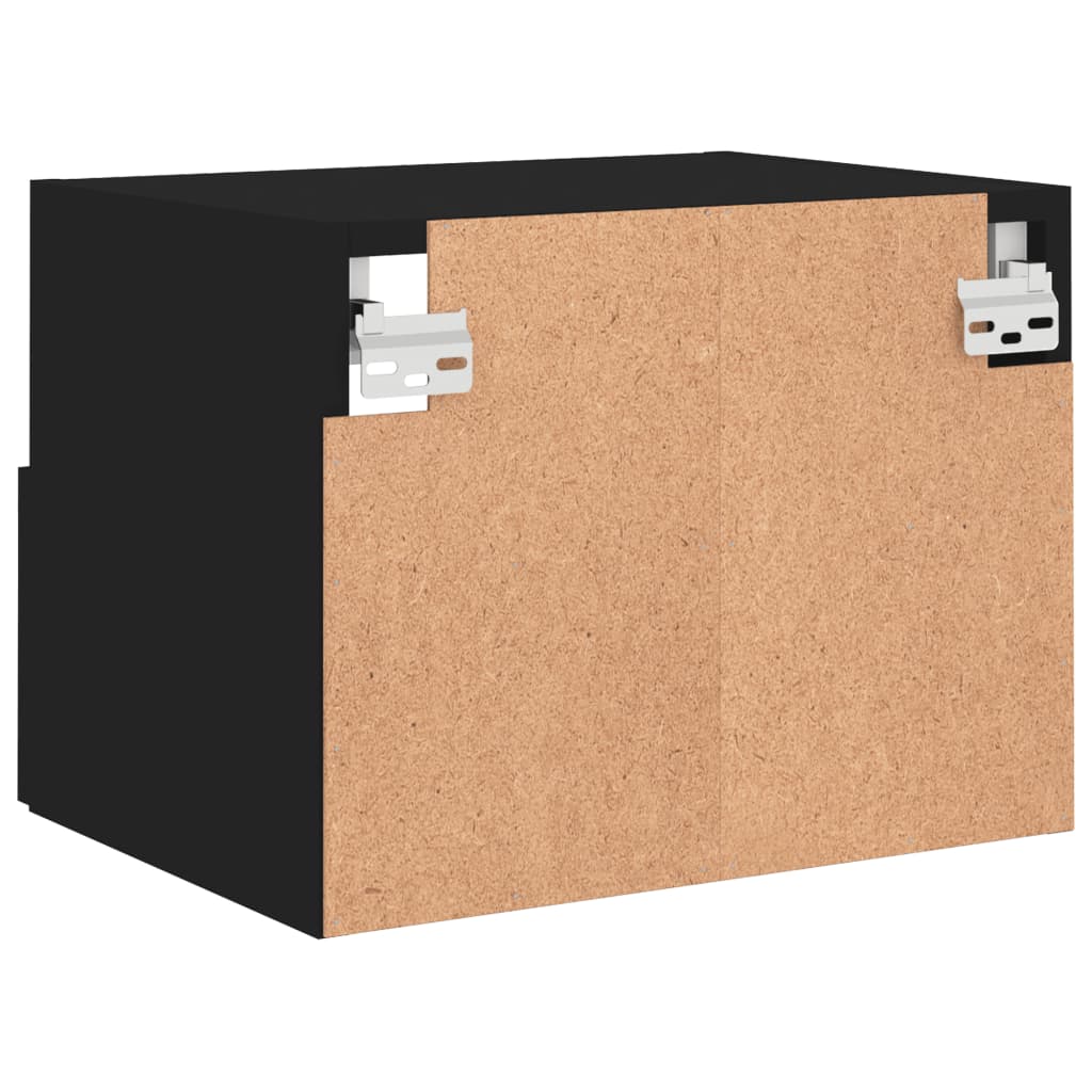 Wall TV cabinets, 2 pcs., black, 40x30x30cm, wood