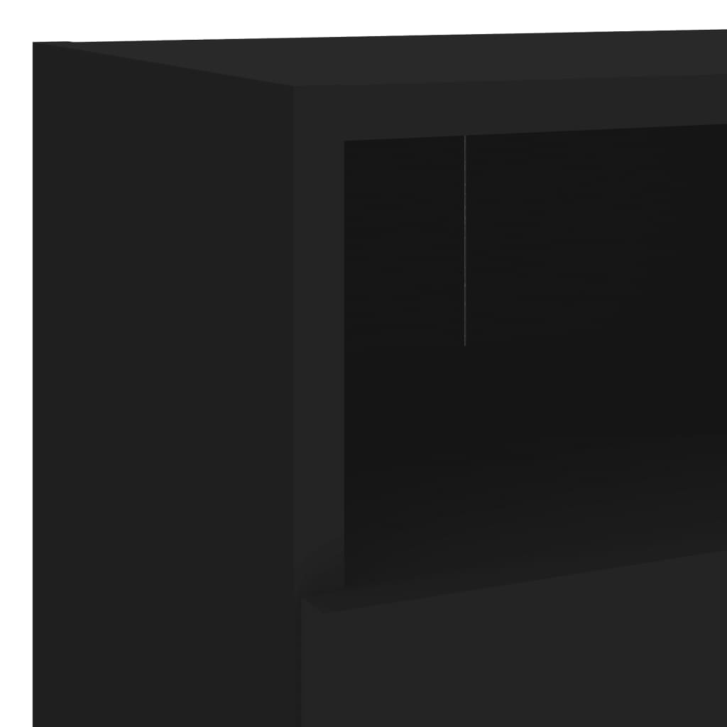 Wall TV cabinets, 2 pcs., black, 40x30x30cm, wood