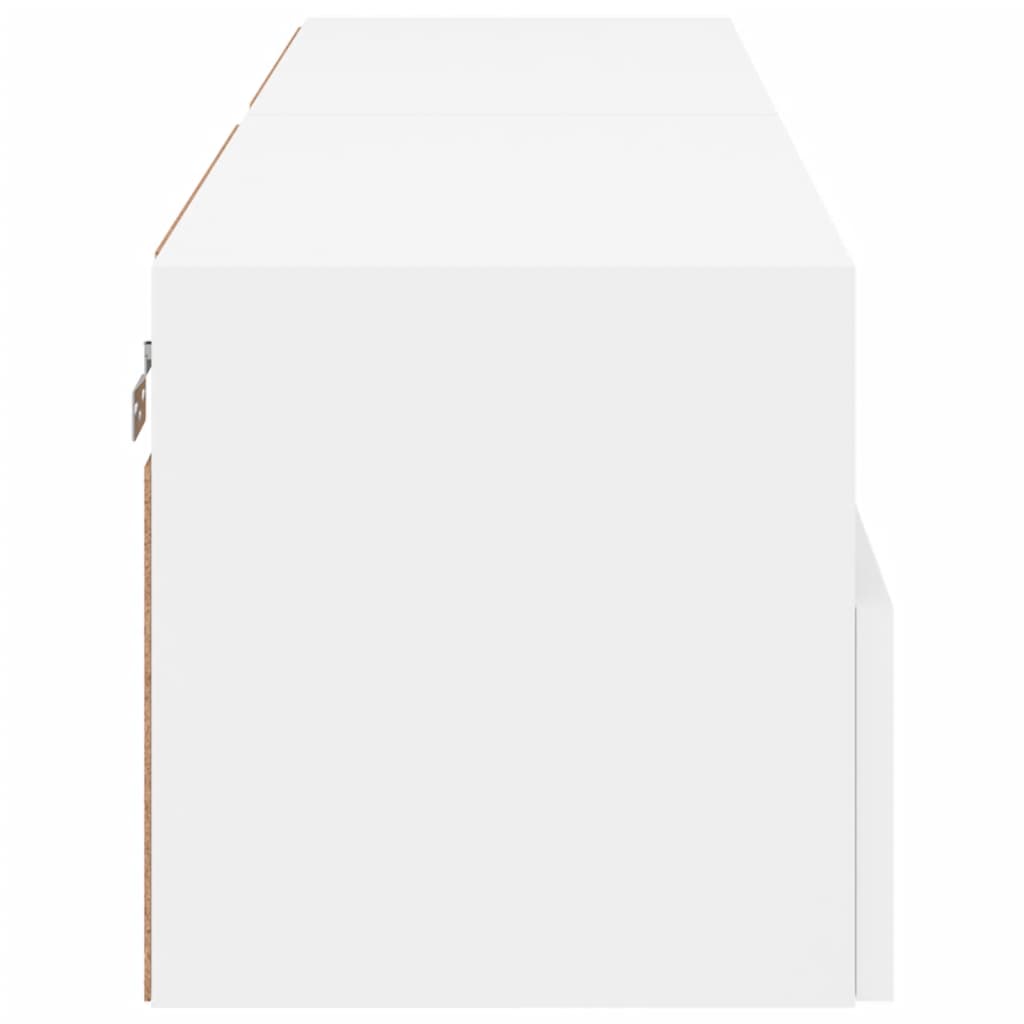 Sieninės TV spintelės, 2vnt., baltos, 60x30x30cm, mediena
