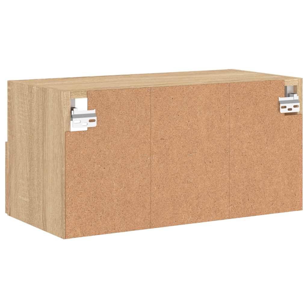Wall-mounted TV cabinet, oak, 60x30x30cm, engineered wood