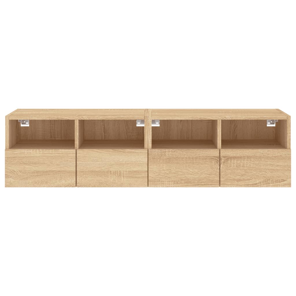 Wall-mounted TV cabinets, 2 pcs., oak, 60x30x30cm, wood