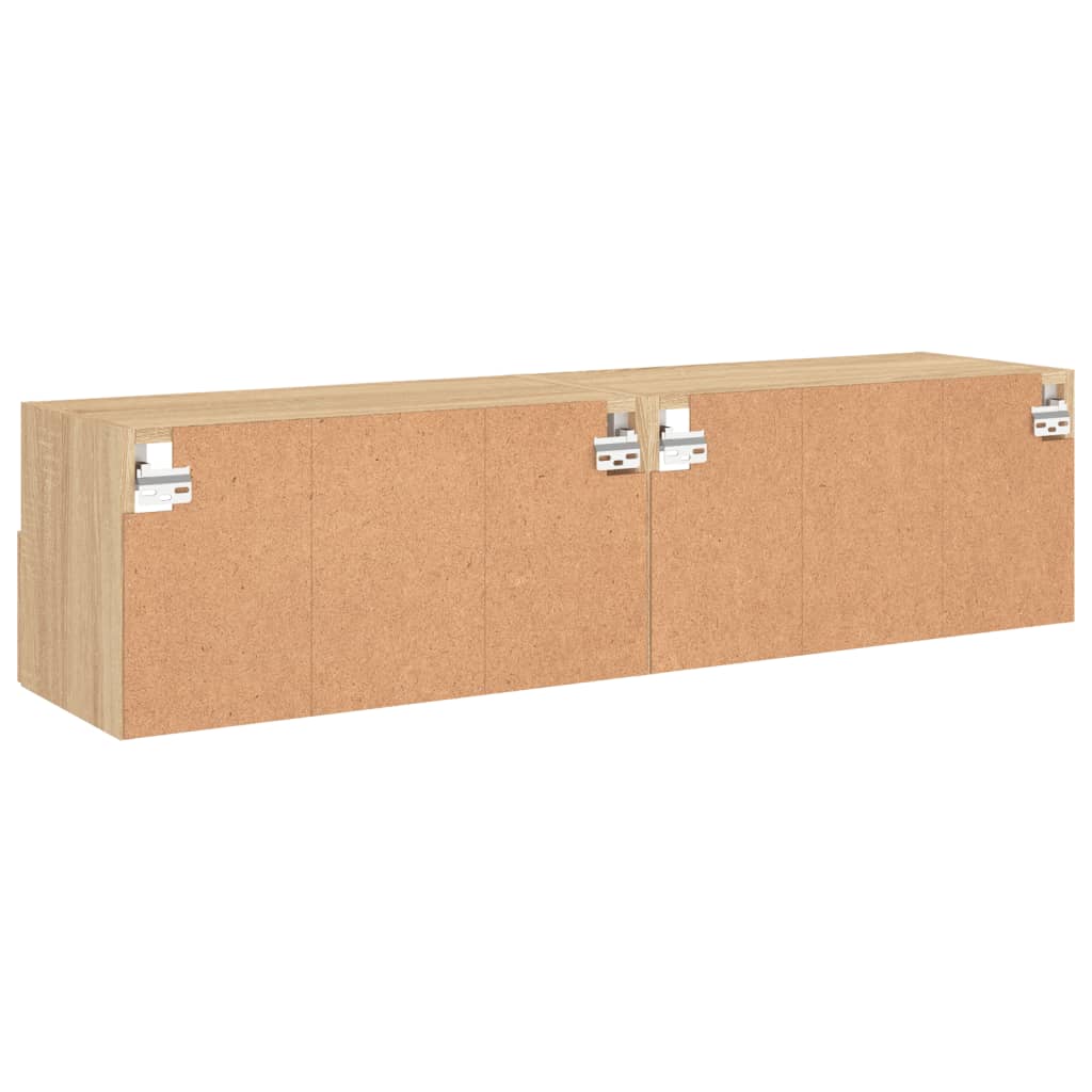 Sieninės TV spintelės, 2vnt., ąžuolo, 60x30x30cm, mediena