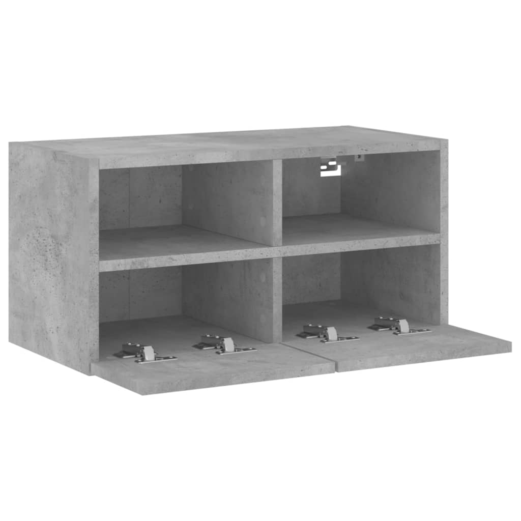Wall-mounted TV cabinet, concrete grey, 60x30x30cm, engineered wood