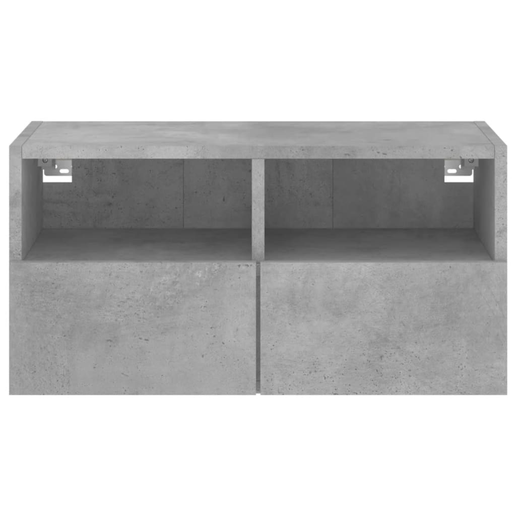 Wall-mounted TV cabinet, concrete grey, 60x30x30cm, engineered wood
