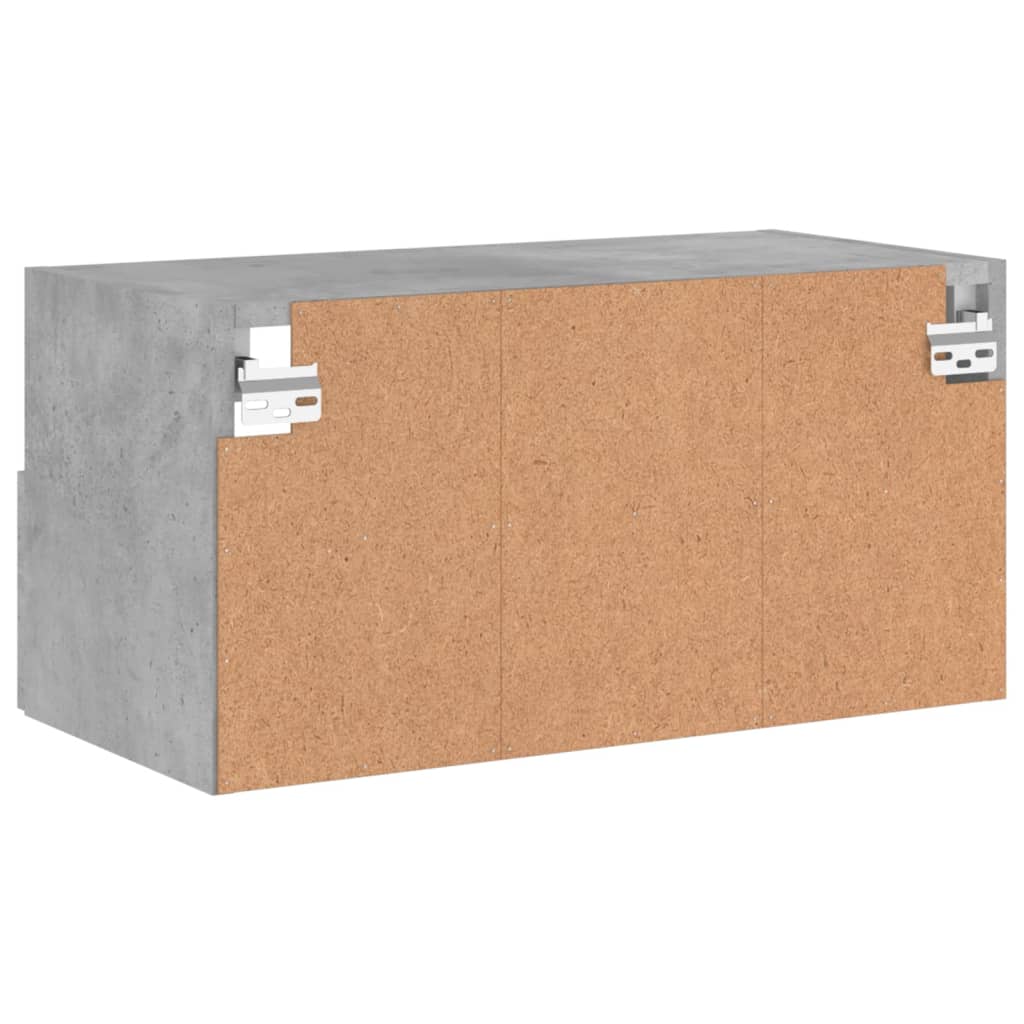 Wall-mounted TV cabinet, concrete grey, 60x30x30cm, engineered wood