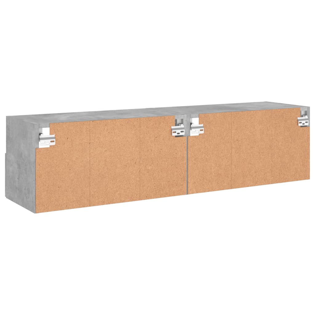 Sieninės TV spintelės, 2vnt., betono, 60x30x30cm, mediena