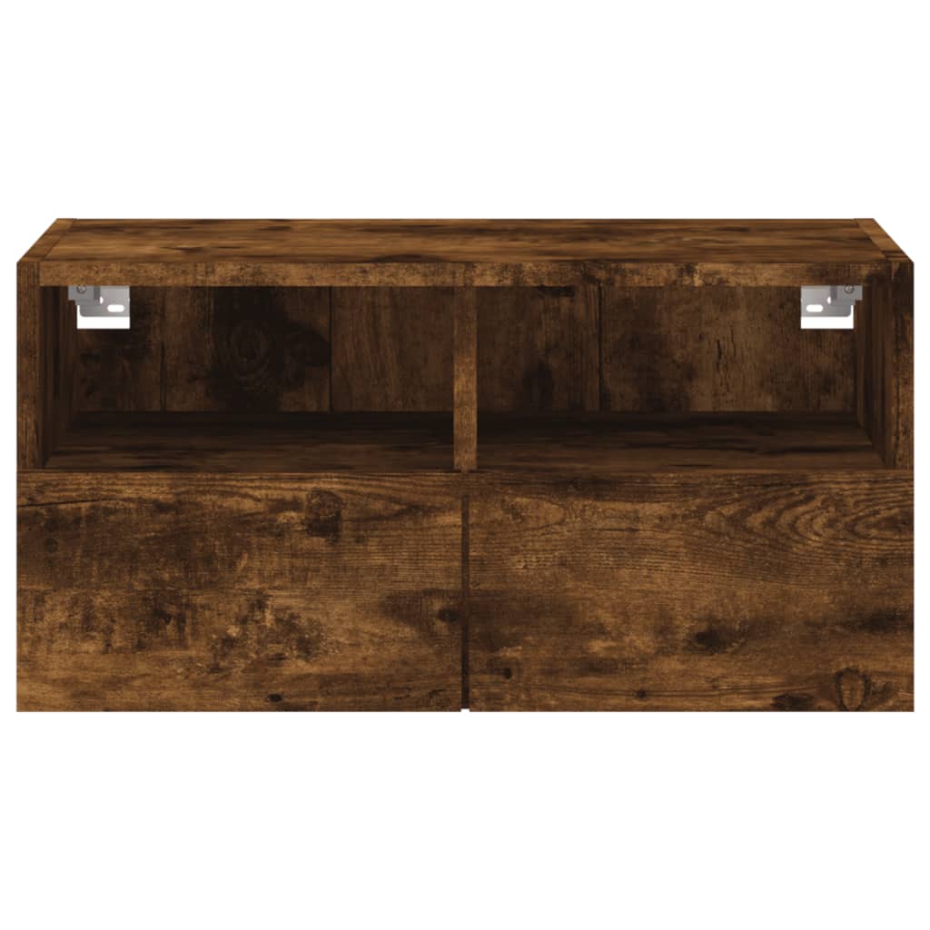 Sieninė TV spintelė, dūminė ąžuolo, 60x30x30cm, mediena