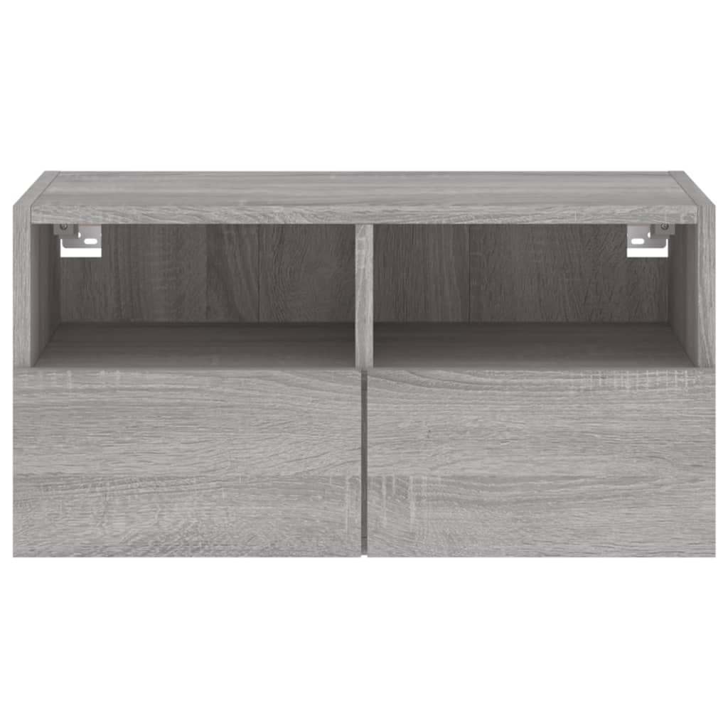 Sieninė TV spintelė, pilka ąžuolo, 60x30x30cm, apdirbta mediena