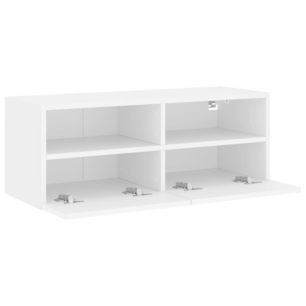 Sieninė TV spintelė, balta, 80x30x30cm, apdirbta mediena