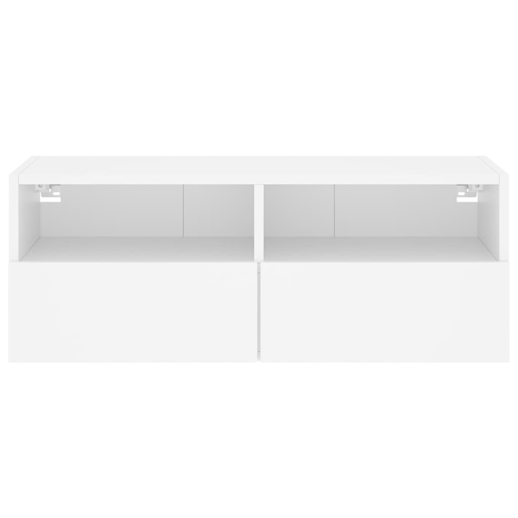 Sieninė TV spintelė, balta, 80x30x30cm, apdirbta mediena