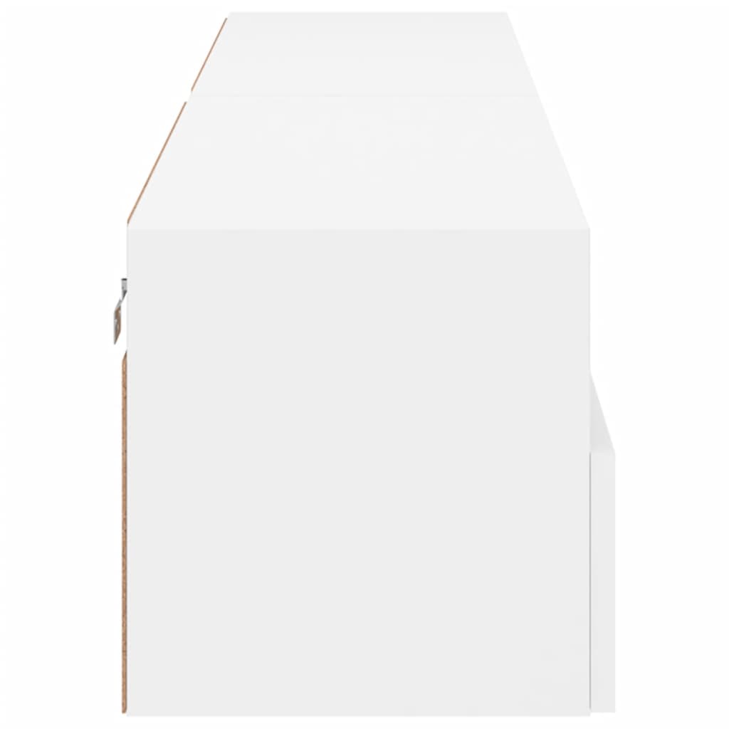 Sieninės TV spintelės, 2vnt., baltos, 80x30x30cm, mediena