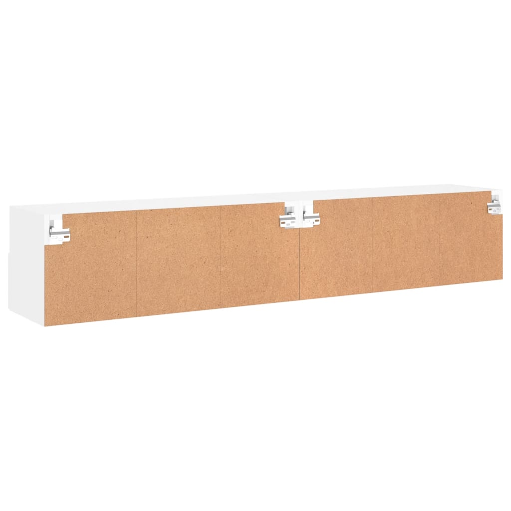 Wall TV cabinets, 2 pcs., white, 80x30x30 cm, wood