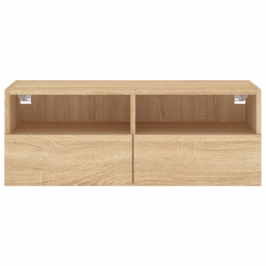 Sieninė TV spintelė, ąžuolo, 80x30x30cm, apdirbta mediena