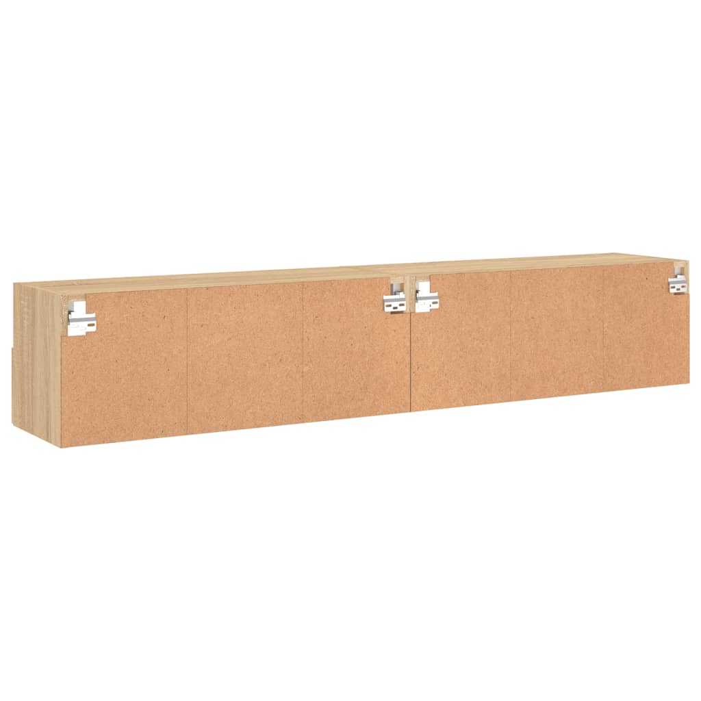 Sieninės TV spintelės, 2vnt., ąžuolo, 80x30x30cm, mediena