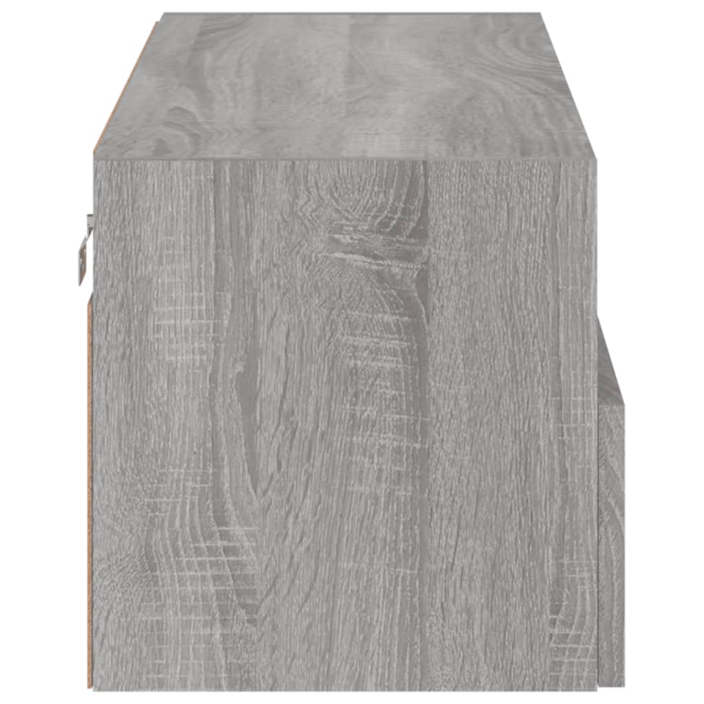 Sieninė TV spintelė, pilka ąžuolo, 80x30x30cm, apdirbta mediena