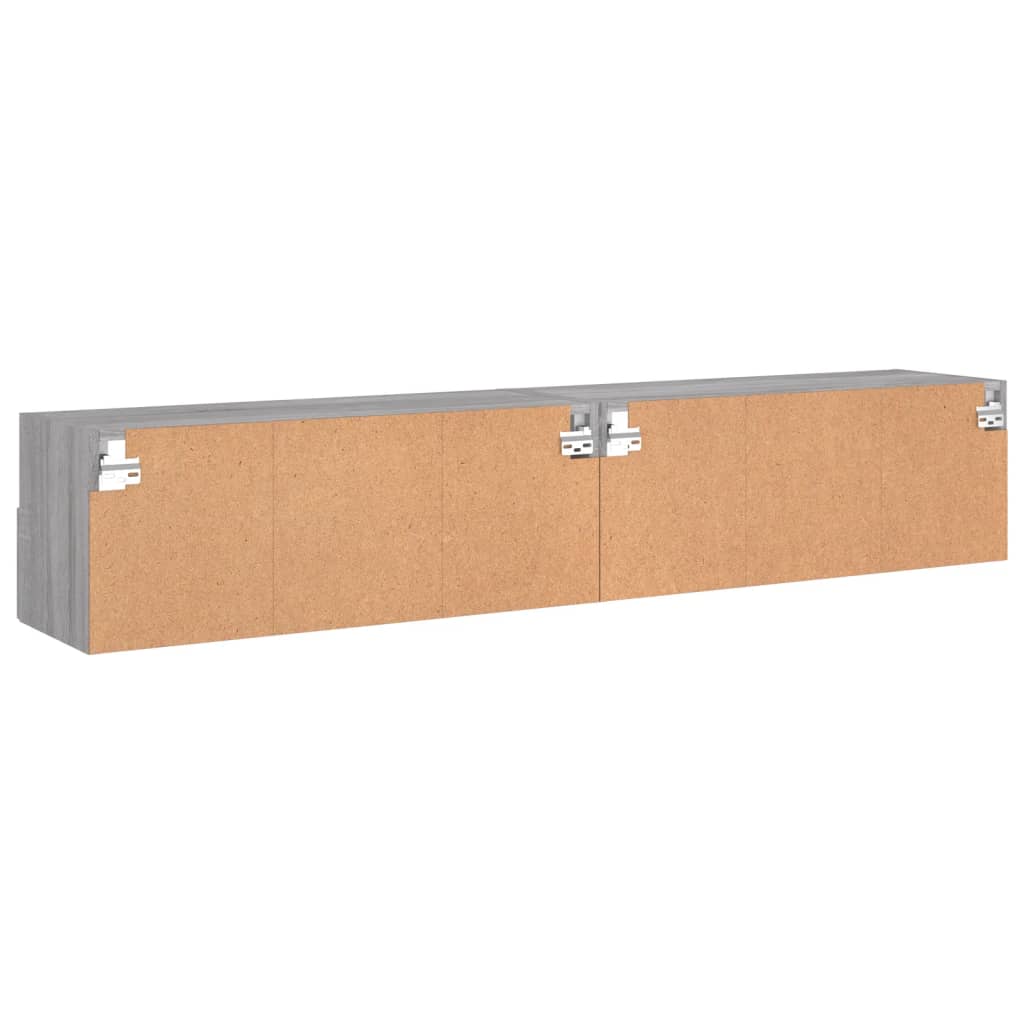 Sieninės TV spintelės, 2vnt., pilkos, 80x30x30cm, mediena