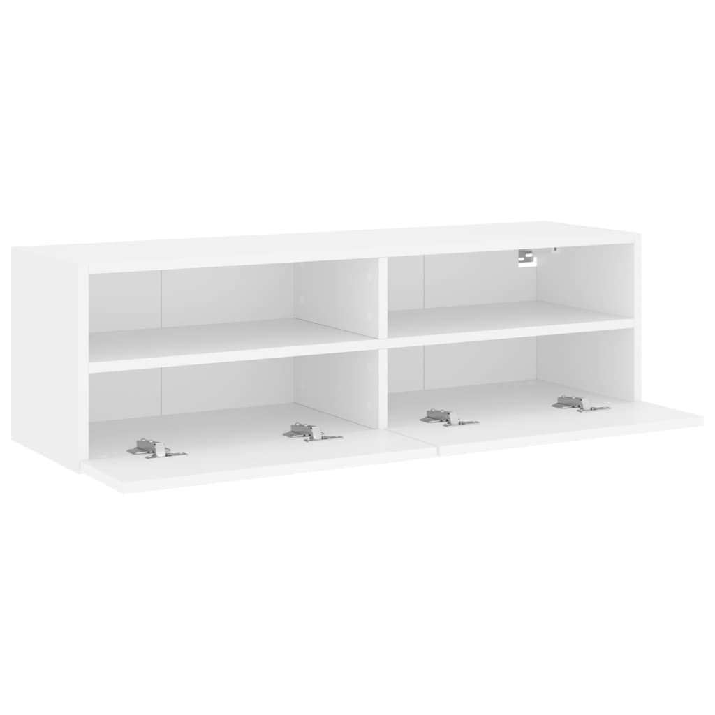 Wall-mounted TV cabinet, white, 100x30x30cm, engineered wood