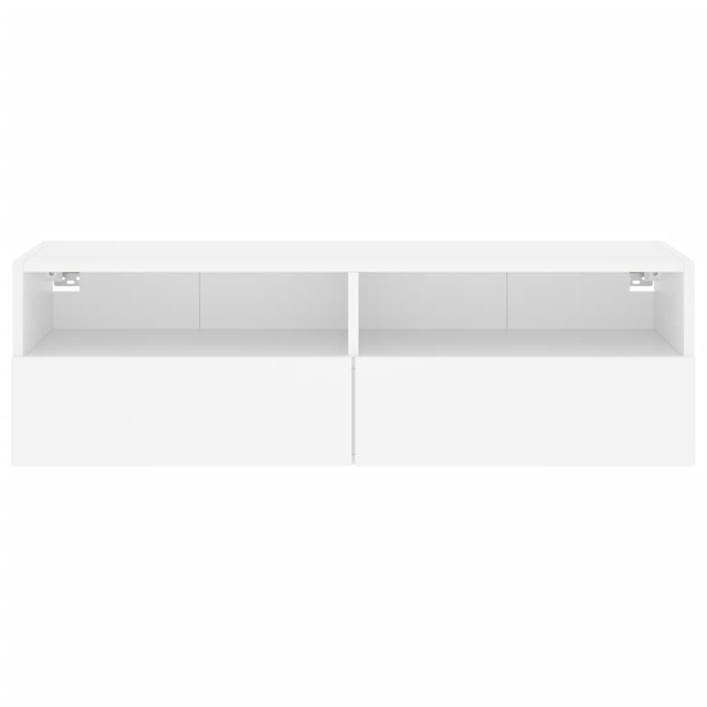 Wall-mounted TV cabinet, white, 100x30x30cm, engineered wood