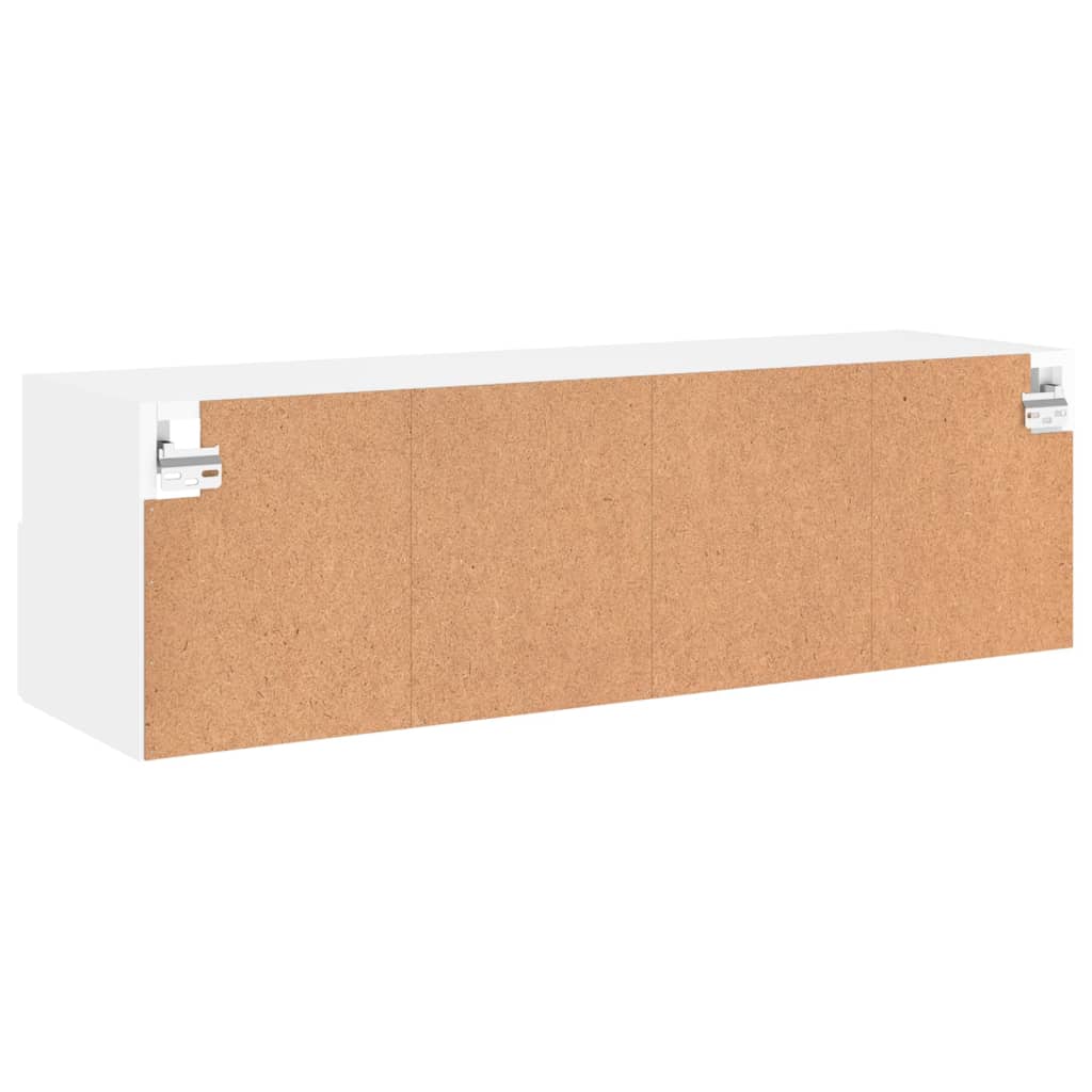 Wall-mounted TV cabinet, white, 100x30x30cm, engineered wood