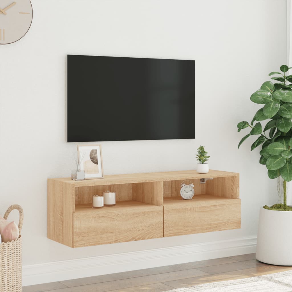 Sienas TV skapītis, ozolkoka, 100x30x30cm, apstrādāta koksne