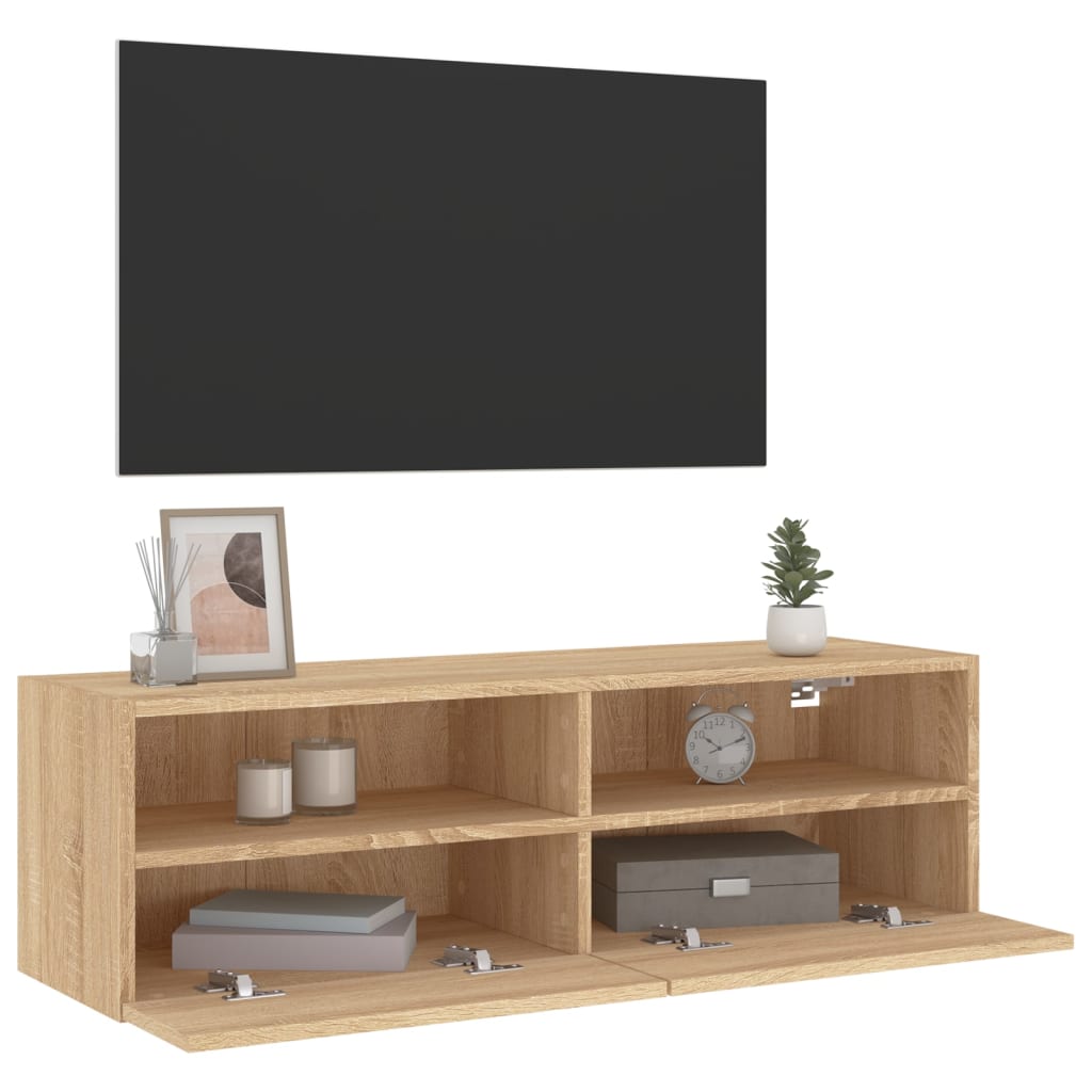 Sienas TV skapītis, ozolkoka, 100x30x30cm, apstrādāta koksne