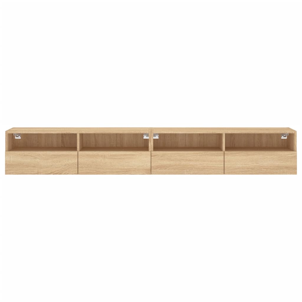 Sieninės TV spintelės, 2vnt., ąžuolo, 100x30x30cm, mediena