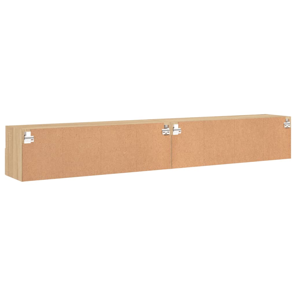Sieninės TV spintelės, 2vnt., ąžuolo, 100x30x30cm, mediena