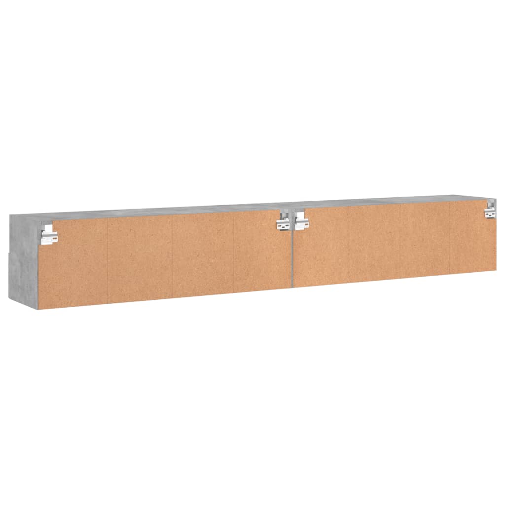 Wall TV cabinets, 2 pcs., concrete, 100x30x30cm, wood