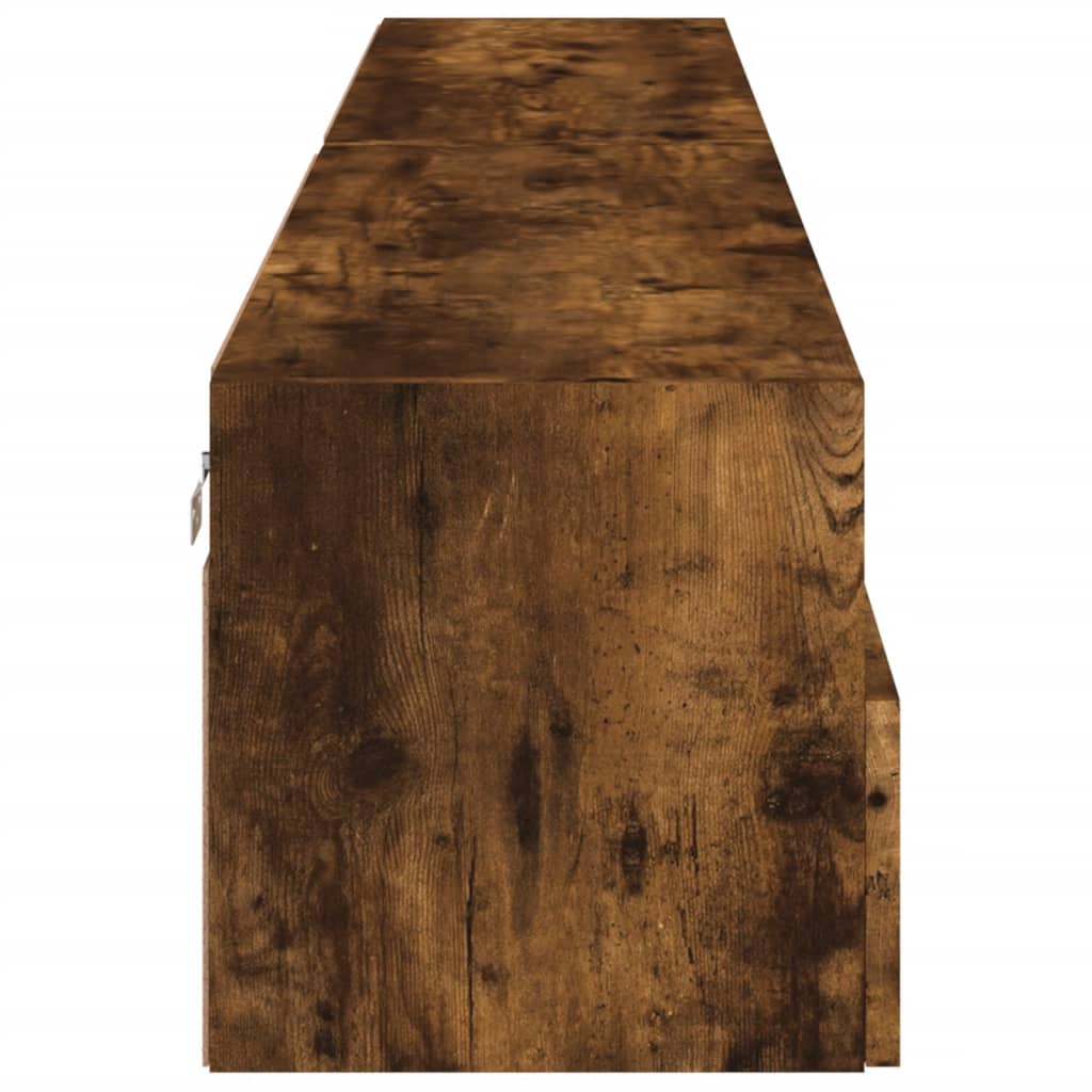 Wall-mounted TV cabinets, 2 pcs., smoked, 100x30x30cm, wood