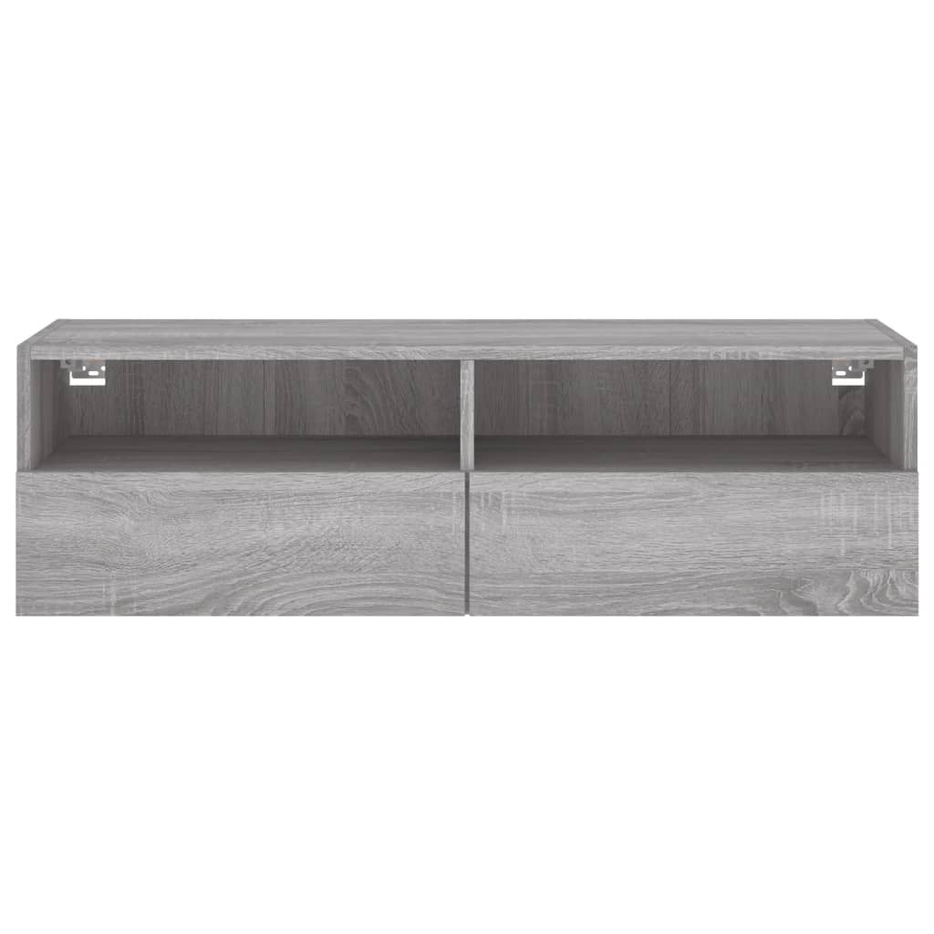 Sieninė TV spintelė, pilka ąžuolo, 100x30x30cm, mediena