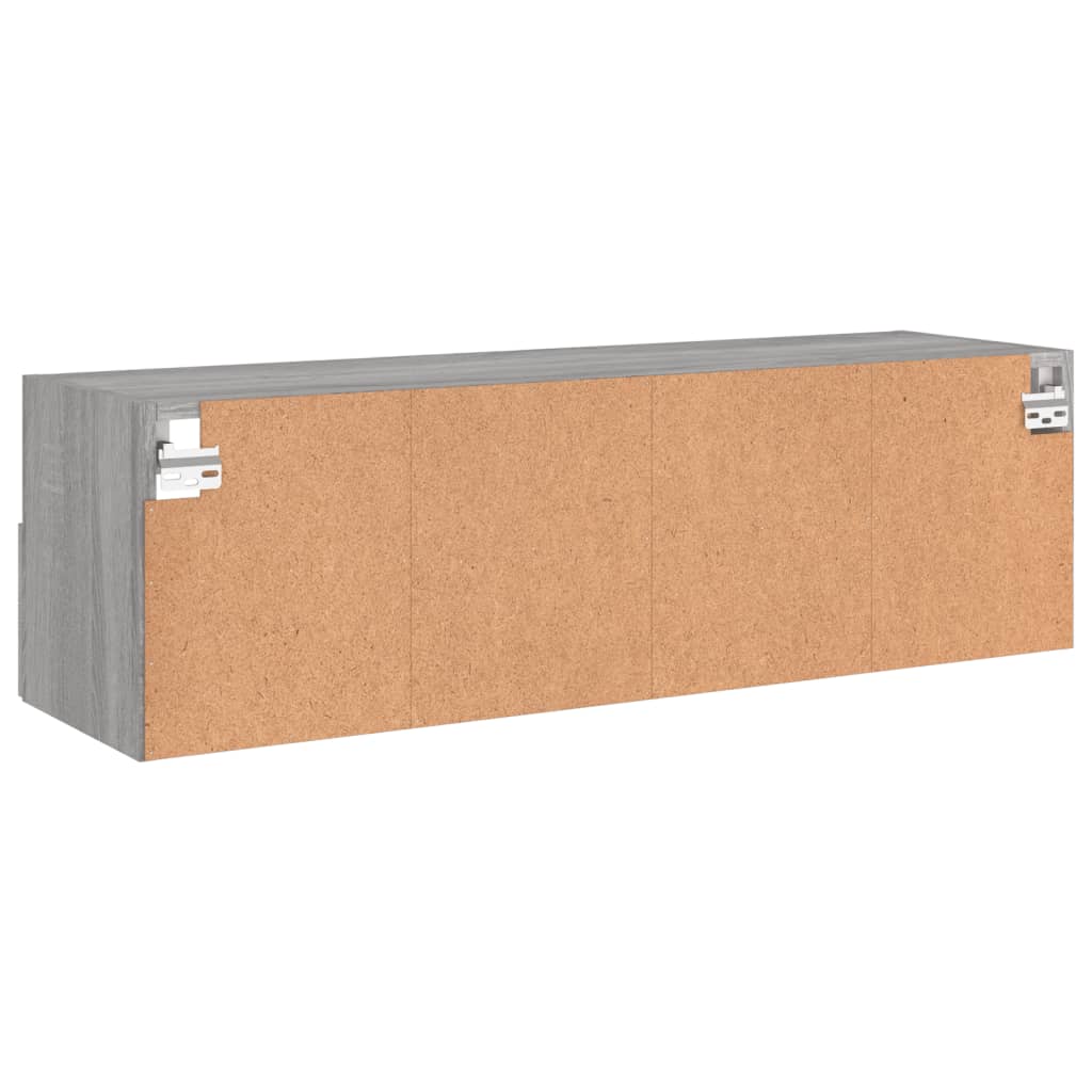 Sieninė TV spintelė, pilka ąžuolo, 100x30x30cm, mediena
