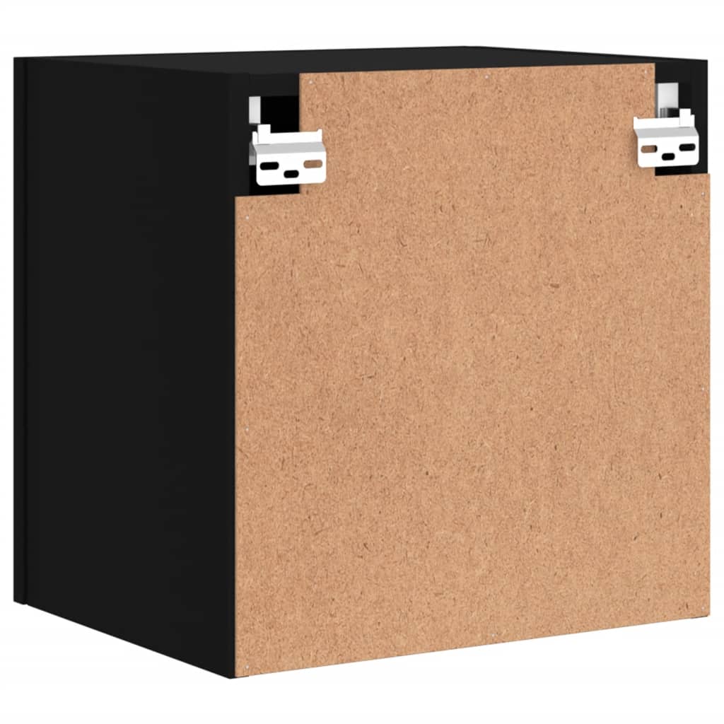 Sieninės TV spintelės, 2vnt., juodos, 40,5x30x40cm, mediena