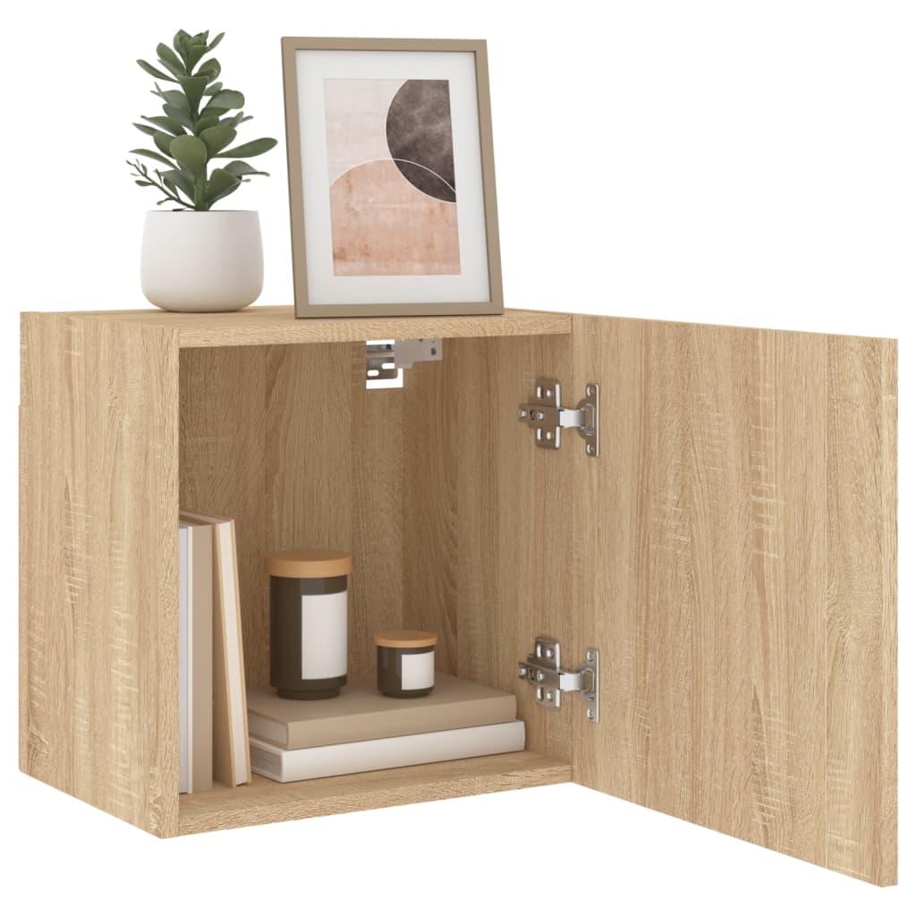 Wall-mounted TV cabinets, 2 pcs., oak, 40.5x30x40cm, wood