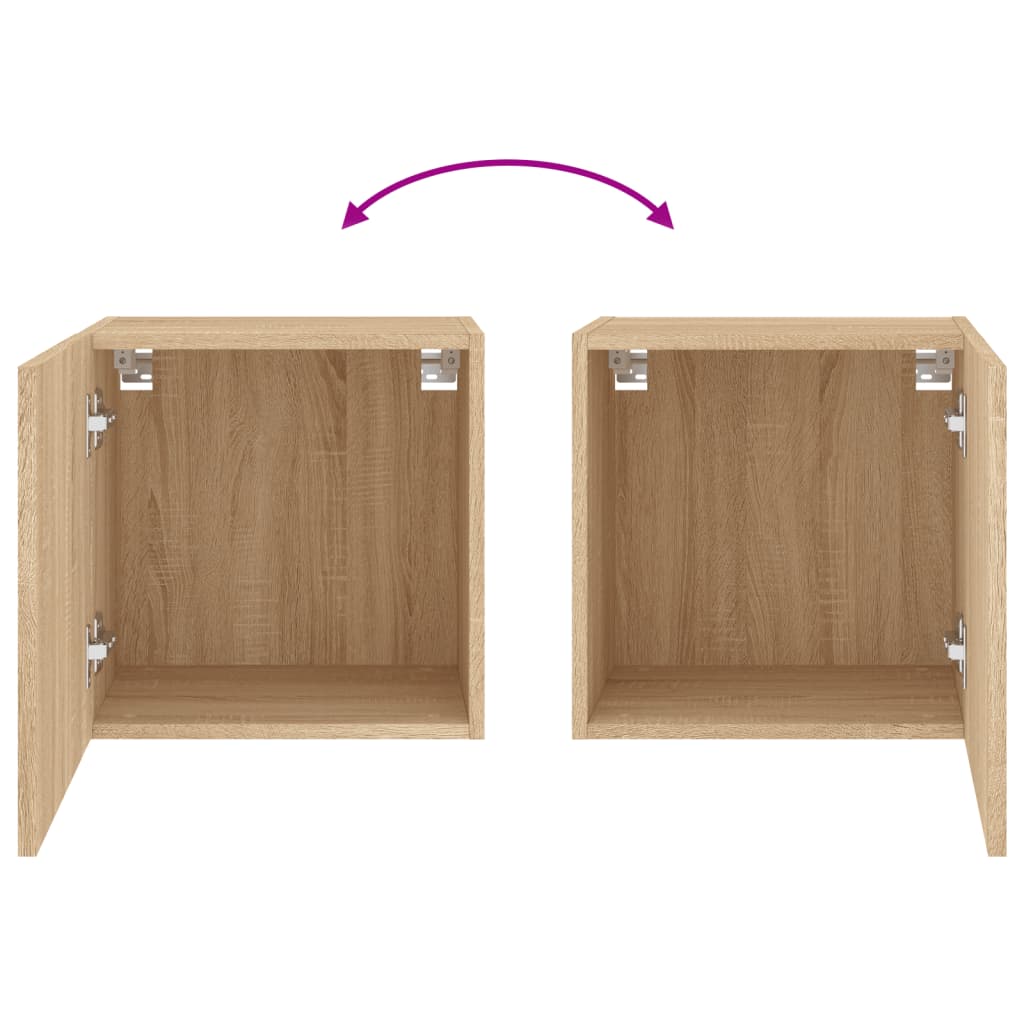 Wall-mounted TV cabinets, 2 pcs., oak, 40.5x30x40cm, wood