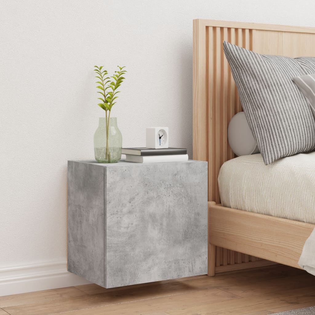 Wall-mounted TV cabinet, concrete grey, 40.5x30x40cm, engineered wood