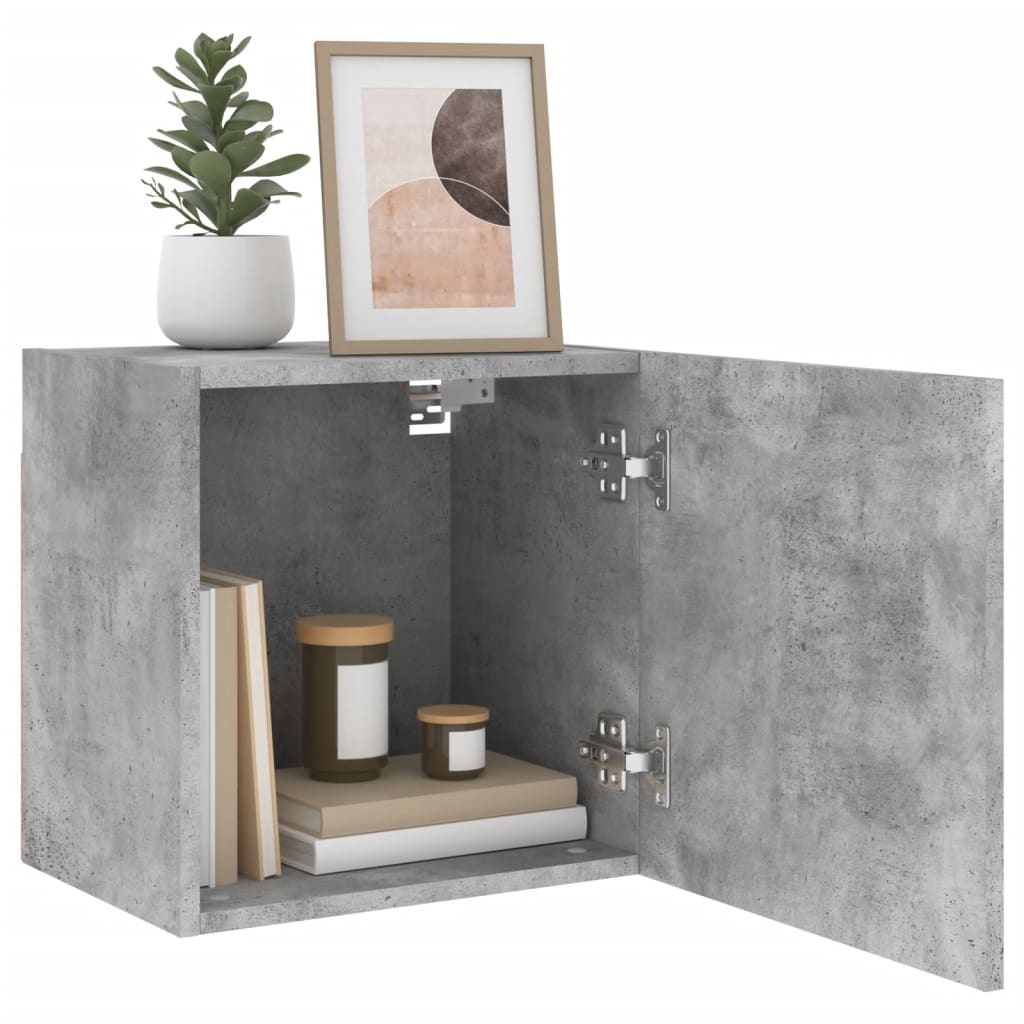 Wall-mounted TV cabinet, concrete grey, 40.5x30x40cm, engineered wood