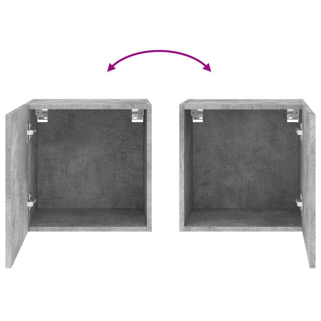 Wall-mounted TV cabinet, concrete grey, 40.5x30x40cm, engineered wood