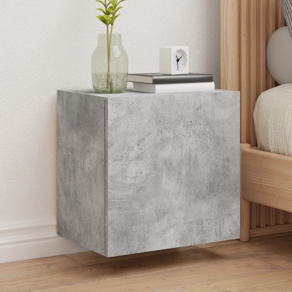 Wall-mounted TV cabinet, concrete grey, 40.5x30x40cm, engineered wood