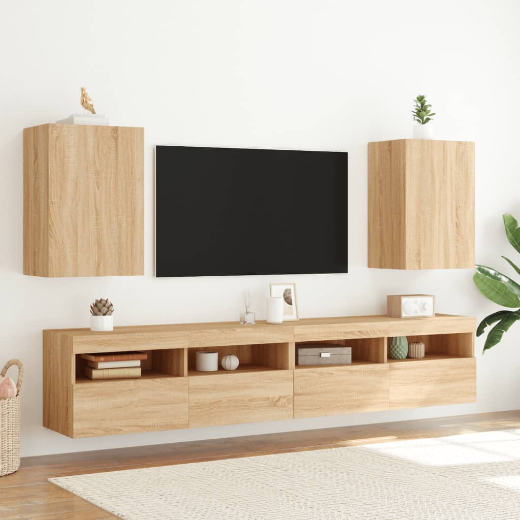 Sieninė TV spintelė, ąžuolo, 40,5x30x60cm, apdirbta mediena