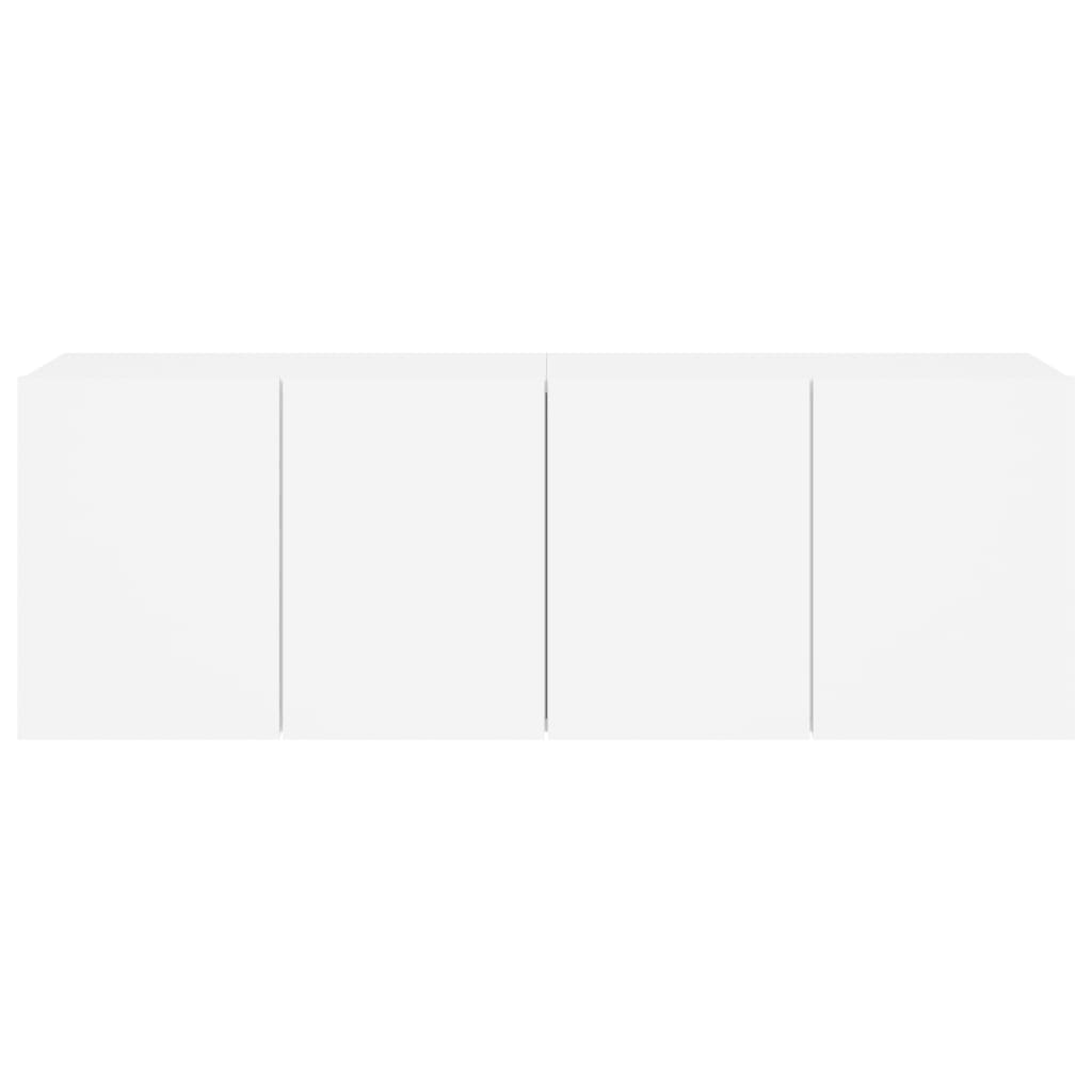 Prie sienos montuojamos TV spintelės, 2vnt., baltos, 60x30x41cm
