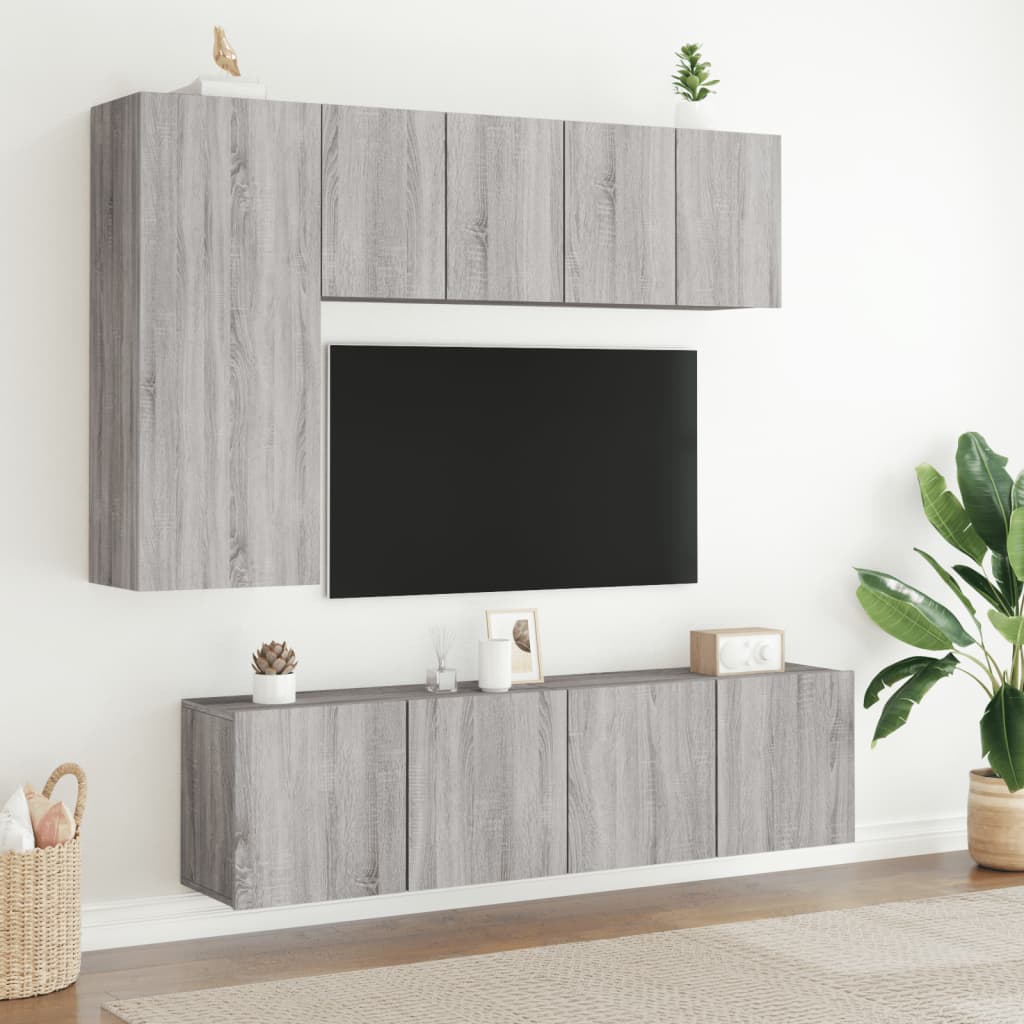 Pie sienas stiprināms TV skapītis, pelēks ozols, 60x30x41 cm