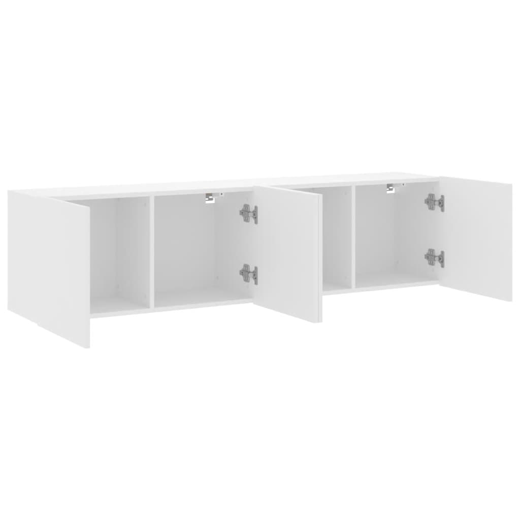 Wall-mounted TV cabinets, 2 pcs., white, 80x30x41cm