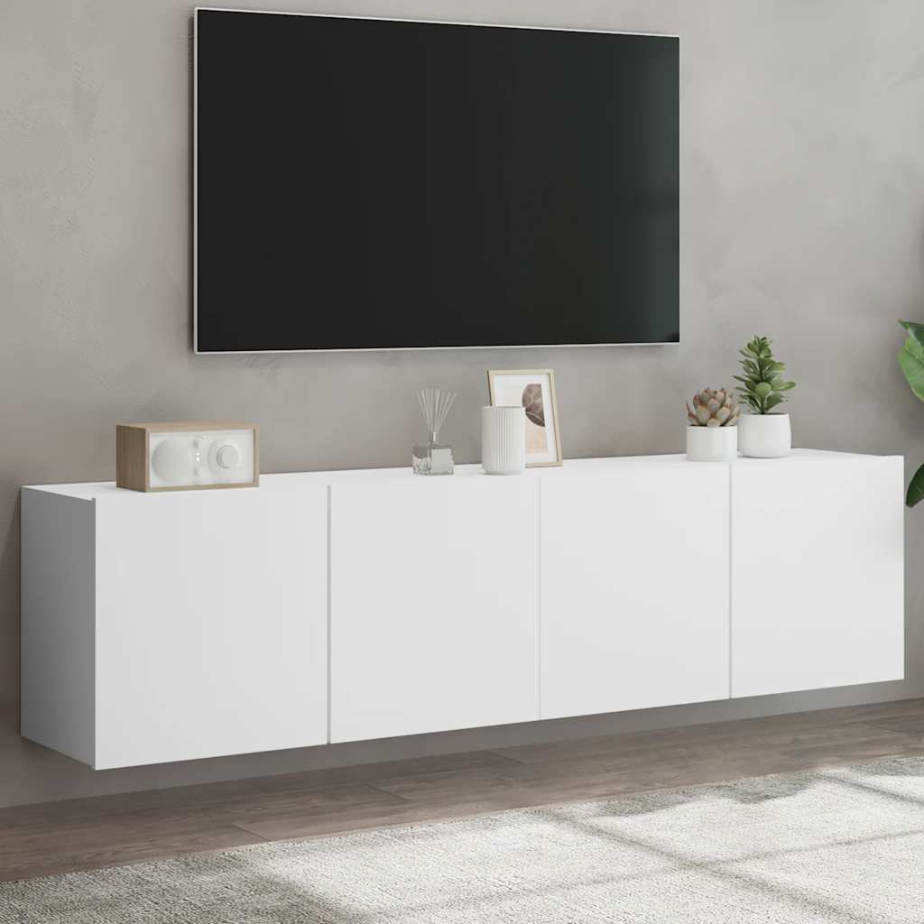 Wall-mounted TV cabinets, 2 pcs., white, 80x30x41cm