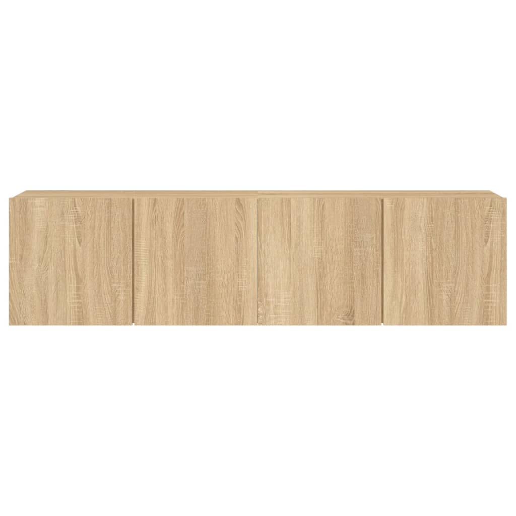 Prie sienos montuojamos TV spintelės, 2vnt., ąžuolo, 80x30x41cm