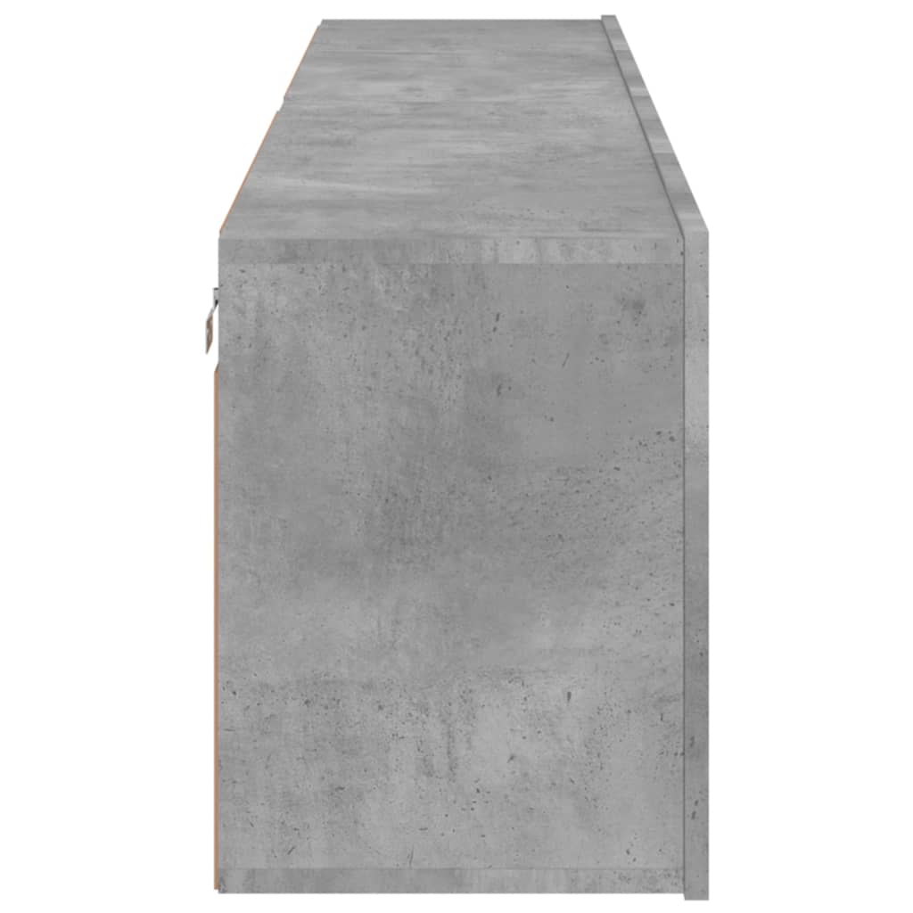 Prie sienos montuojamos TV spintelės, 2vnt., betono, 80x30x41cm