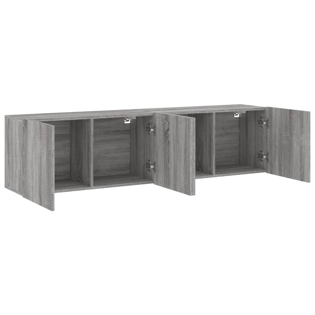 Wall-mounted TV cabinets, 2 pcs., gray oak, 80x30x41cm
