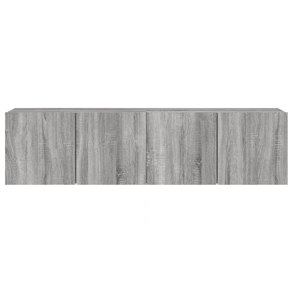 Wall-mounted TV cabinets, 2 pcs., gray oak, 80x30x41cm