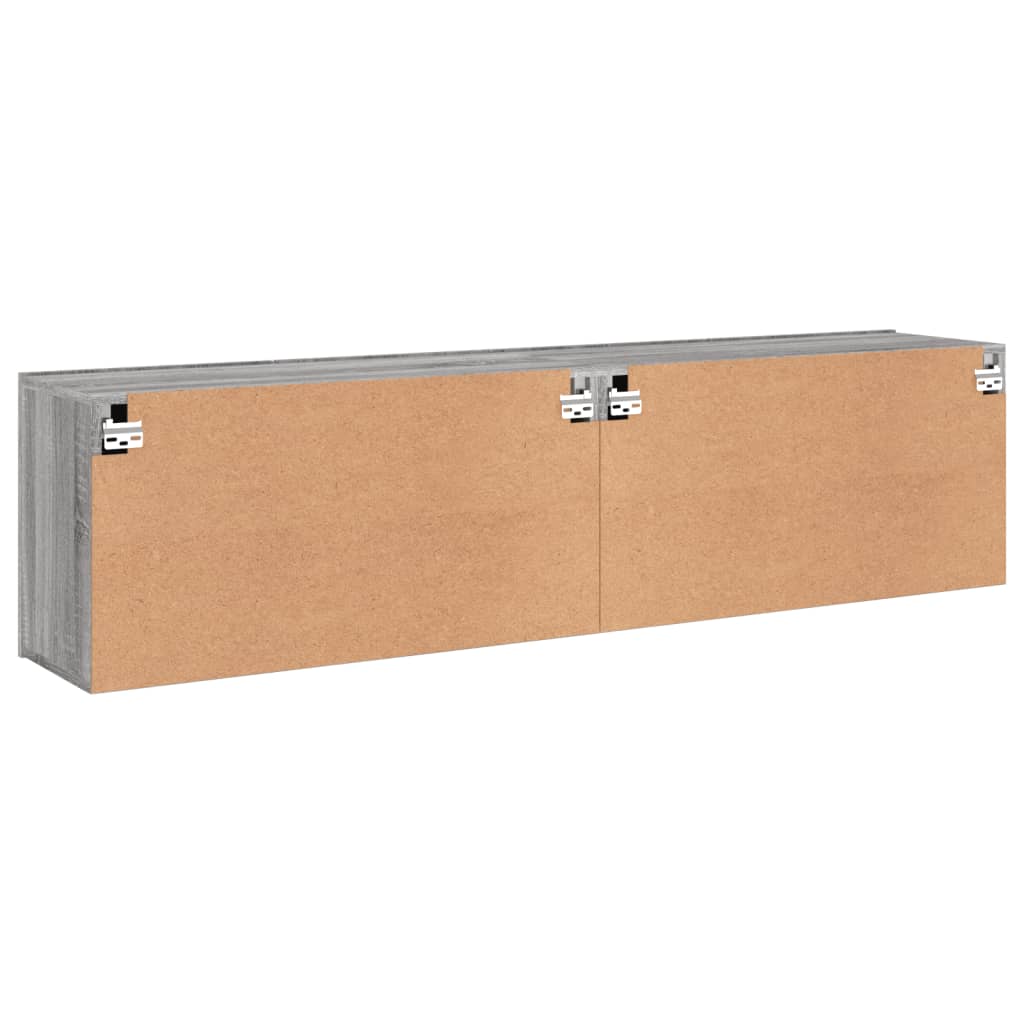 Wall-mounted TV cabinets, 2 pcs., gray oak, 80x30x41cm